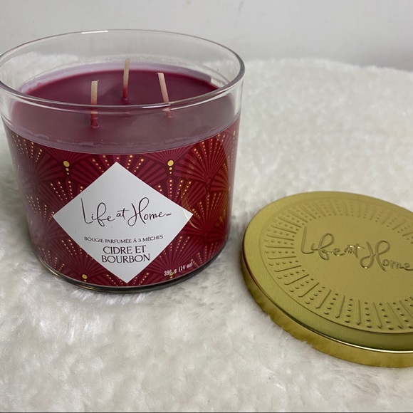 NEW 1 x 3 wick candle life at home - Cassis Spritz, Amber Glow or Bourbon Cider - Picture 3 of 6